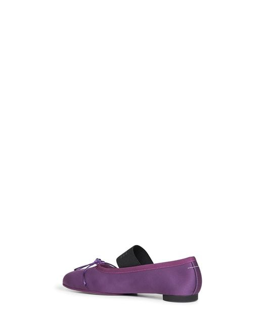 MM6 by Maison Margiela Purple Satin Anatomic Numeric Ballet Flats