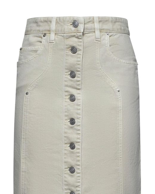 Isabel Marant Gray Vandy Denim Midi Skirt