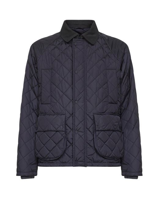 Herno Blue Chamonix Nylon And Waxed Tech Cotton Jacket for men