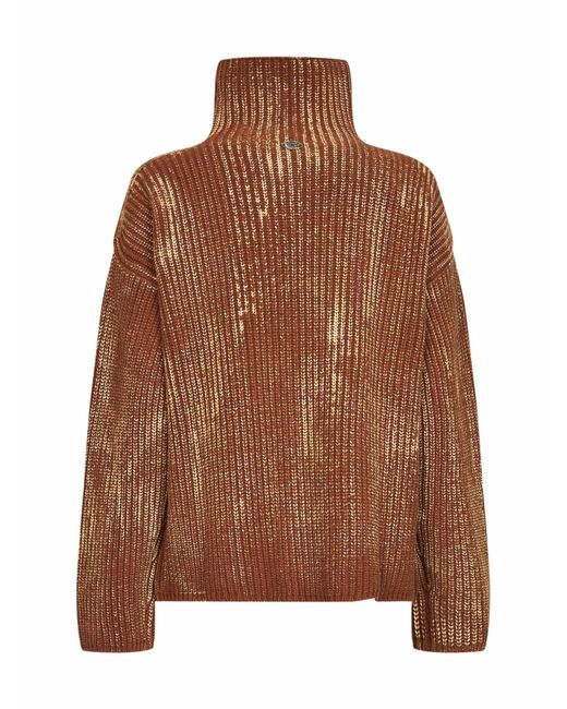 DIESEL Brown Ribbed Wool-Blend M-Amet Sweater