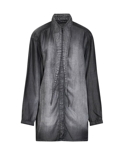 DIESEL Gray Coated Fluid Denim De-Arven-S Shirt