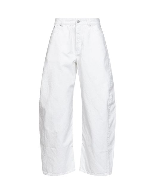 Alaïa White Cotton Denim Rodeo Jeans