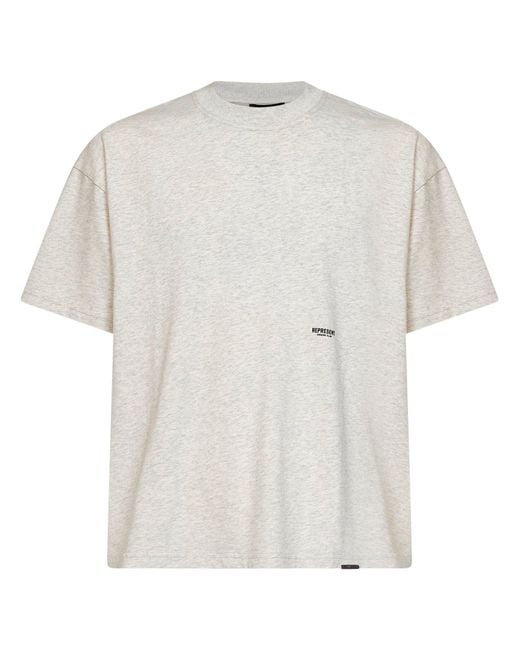 Represent White Cream Cotton Micro Owners Club T-Shirt<Br for men