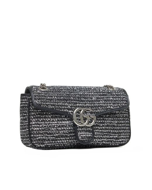Gucci Gray Gg Marmont Small Shoulder Bag