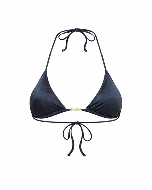 Mc2 Saint Barth Blue Triangle Bikini Top Leah Plate Lycra