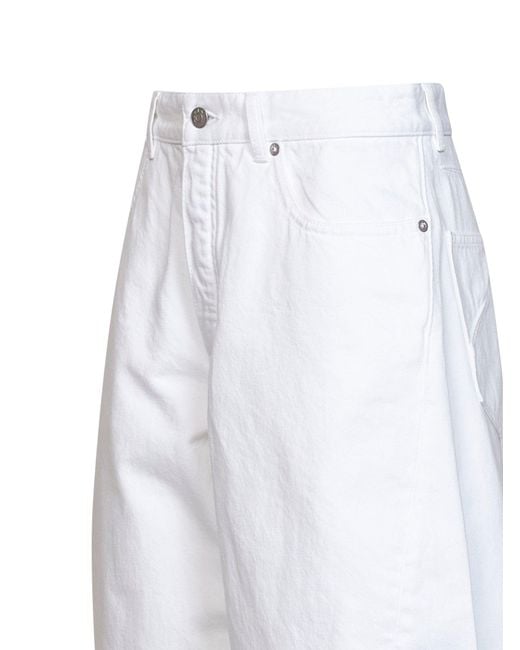 Alaïa White Cotton Denim Rodeo Jeans