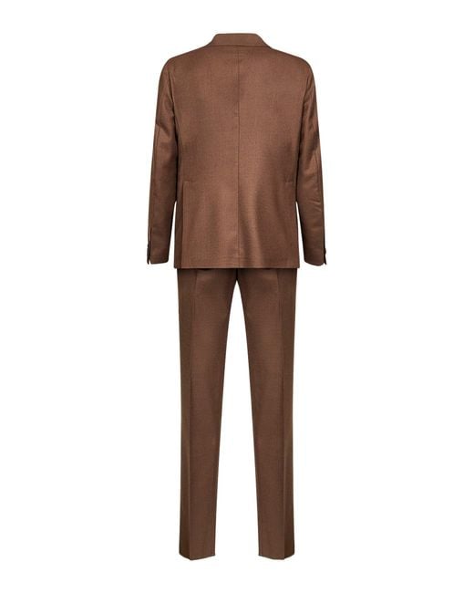 Tagliatore Brown Tobacco Virgin Wool Single-Breasted Suit for men