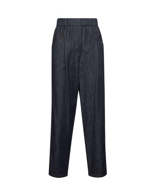Pantalone Cinque Tasche di Brunello Cucinelli in Blue