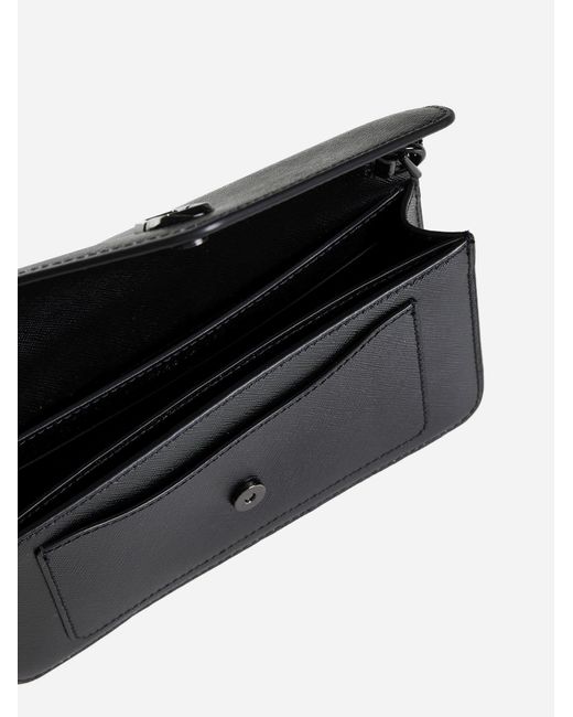Marc Jacobs Black The Long Shot Leather Wallet On Chain
