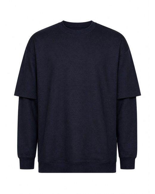 DARKPARK Blue Wool Layered Design Sweater for men
