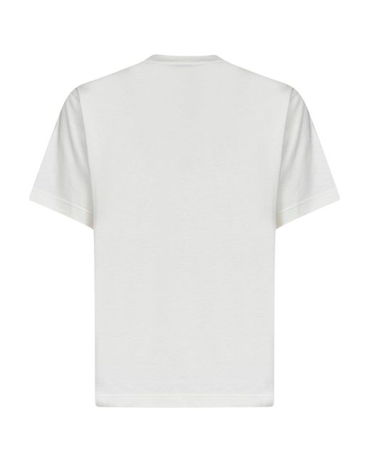 Burberry Gray T-Shirt Knight Stamp Check Chalk Cotton for men