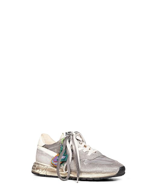 Autry White Suede And Nylon Reelwind Super Vintage Sneakers for men