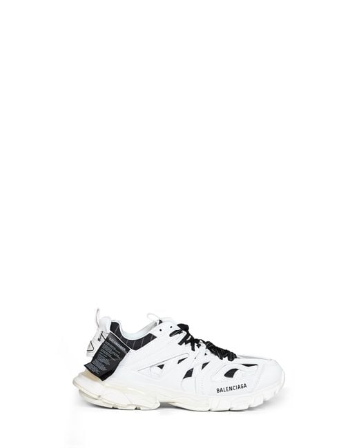 Balenciaga White And Polyurethane And Cotton Track Shirt Sneakers for men