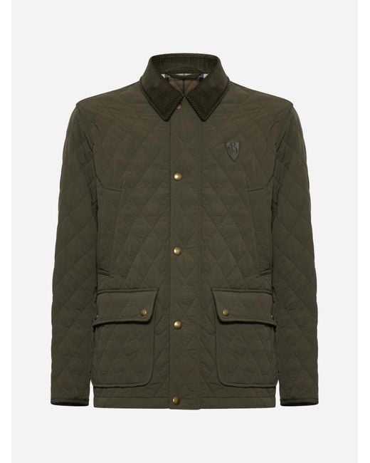 Burberry Green Quilted Nylon Country Jacket for men