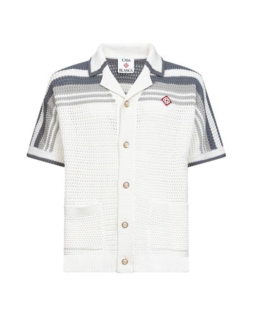 Casablanca White And Crochet Cotton Shirt for men