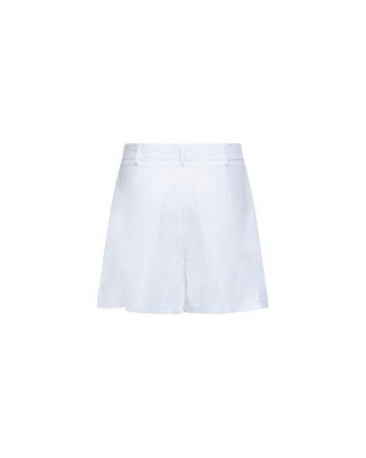 Blanca Vita White Viscose And Linen Silice Shorts