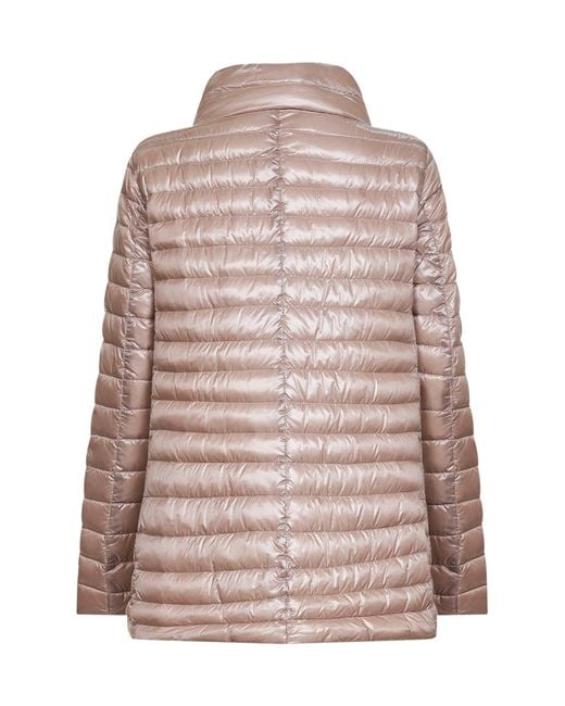Herno Pink Light And Chantilly Ultralight Nylon Reversible A-Shape Down Jacket
