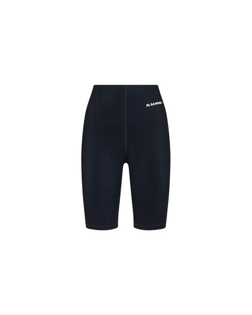 Jil Sander Blue Biker Shorts Cotton Jersey
