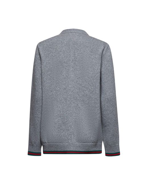 Gucci Gray Wool And Cashmere Web Cardigan