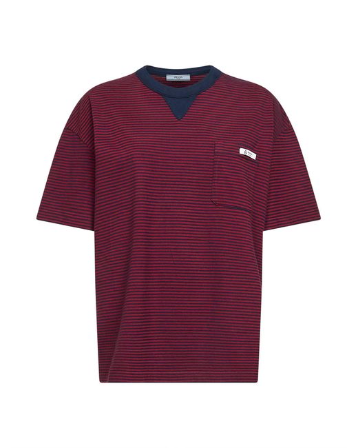 Prada Abbigliamento Red And Striped Cotton Jersey T-Shirt