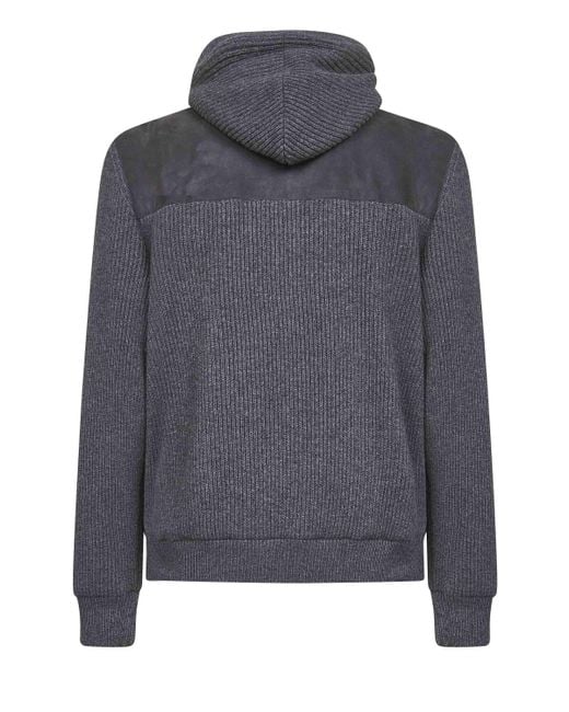 Brunello Cucinelli Gray Suede And Knit Hooded Jacket for men