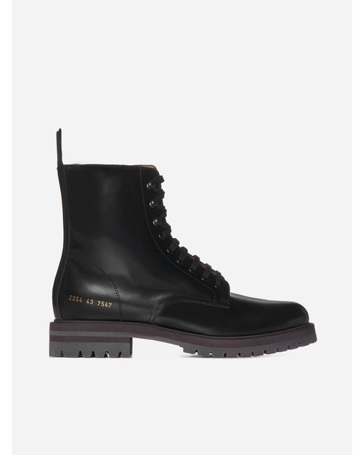 common projects leather combat boots