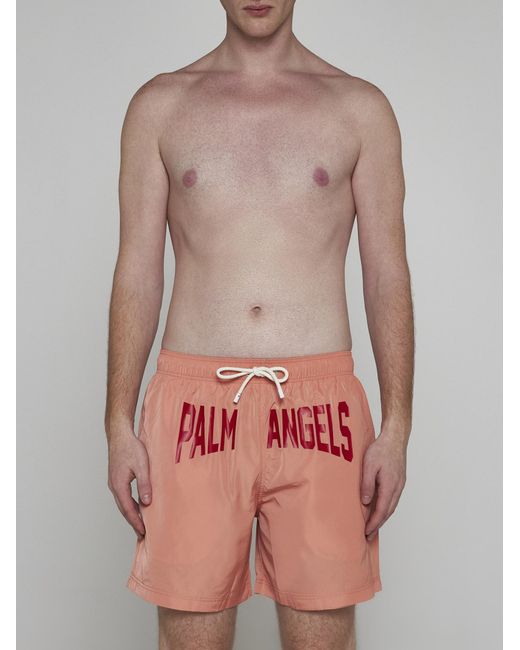 Palm Angels Orange Swim Shorts for men