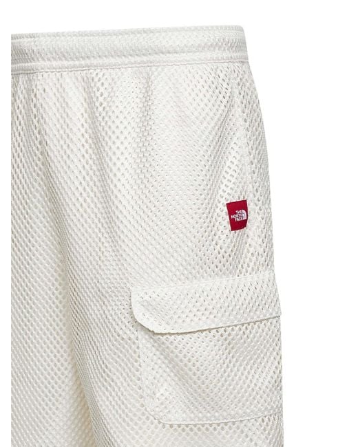 The North Face White Utility Cargo Shorts Mesh for men