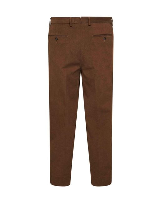 D 40 Brown Stretch Moleskin Bricklane Trousers for men