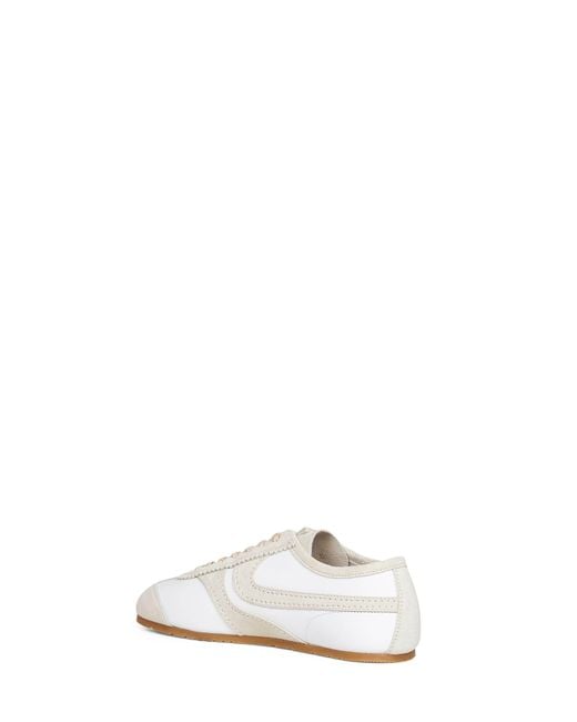 Dries Van Noten White Nappa Leather Sneakers With Suede Details for men