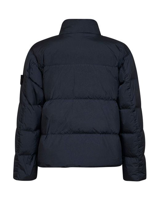 Stone Island Blue Crinkle Reps Ny Down Jacket for men