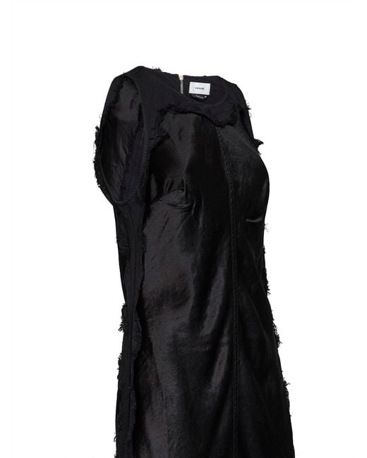 Haikure Black Carbon Cotton Satin Bull Toto Long Dress