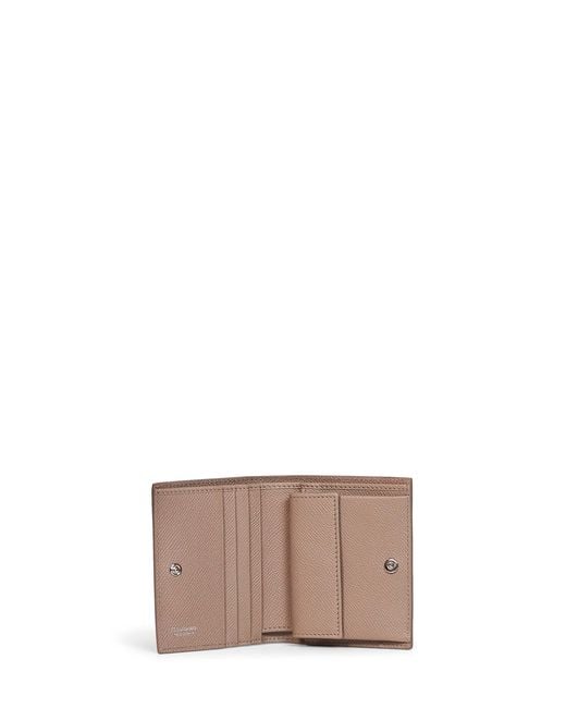 Ferragamo White Warm Taupe Gancini Compact Wallet