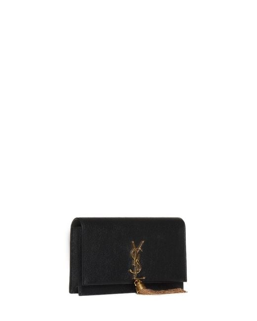 Saint Laurent White Kate Leather Wallet On Chain Bag