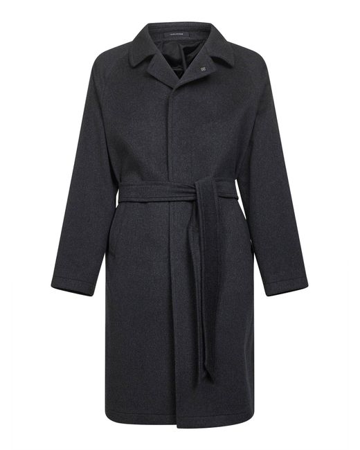 Tagliatore Black Wool And Cashmere Salomons Wrap Coat for men