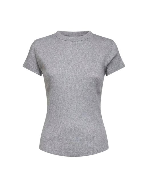 Isabel Marant Gray Ribbed Cotton Taomi T-Shirt