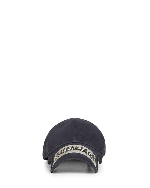 Balenciaga Blue Cotton Drill Masking Tape Cap for men