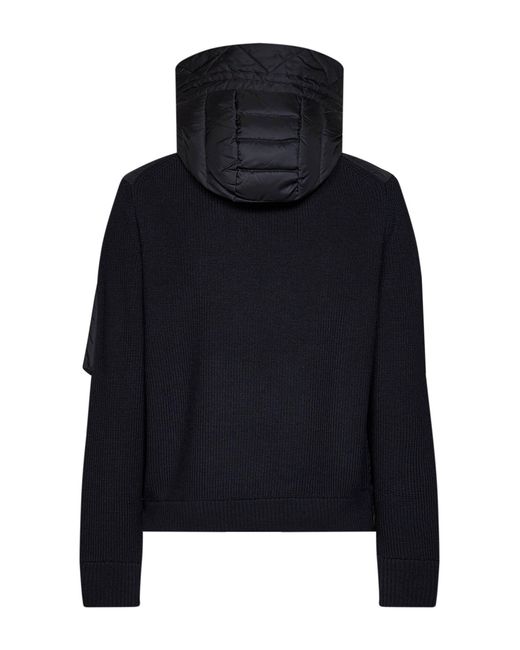 Moncler Blue Padded Zip-Up Hooded Cardigan for men
