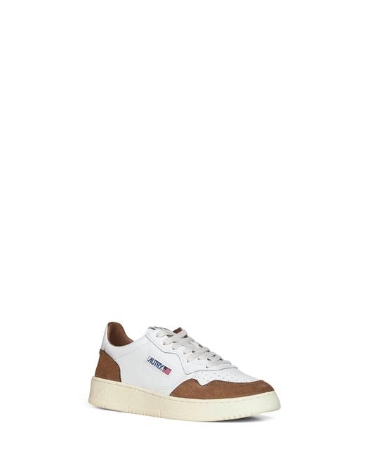 Autry White Leather And Tobacco Suede Medalist Low Sneakers for men