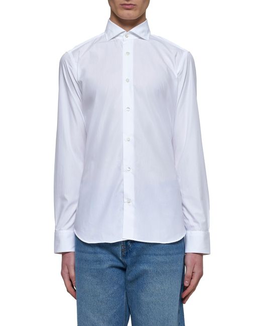 D 40 White Poplin Classic Shirt for men