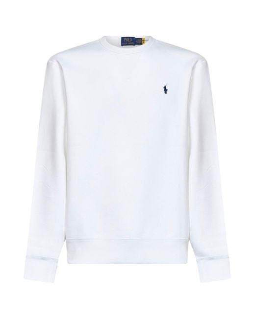 Polo Ralph Lauren White Cotton Blend Rl Sweatshirt for men
