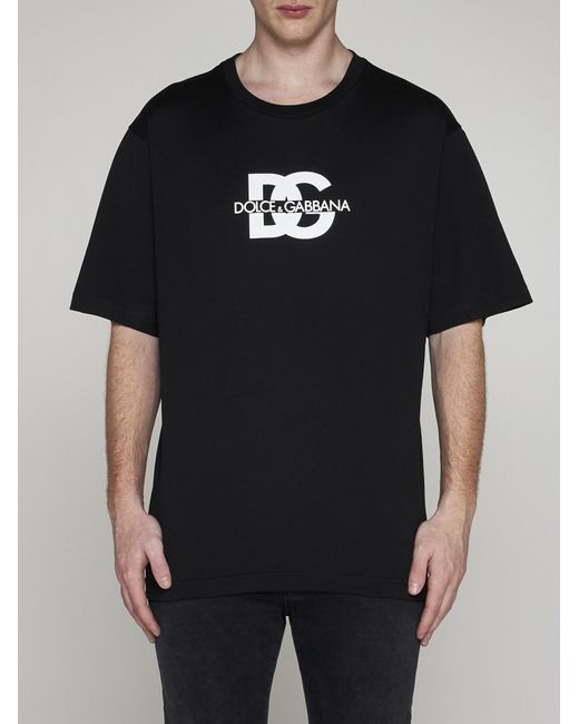 Dolce & Gabbana Black Dg Logo Cotton T-shirt for men