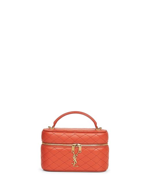 Saint Laurent Red Gaby Vanity Bag With Shoulder Strap