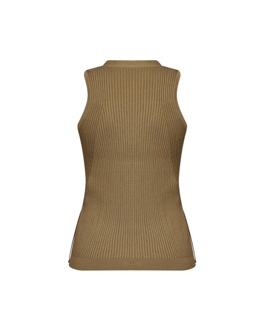 Max Mara Green Khaki Ribbed Knit Mxmfiorire Vest