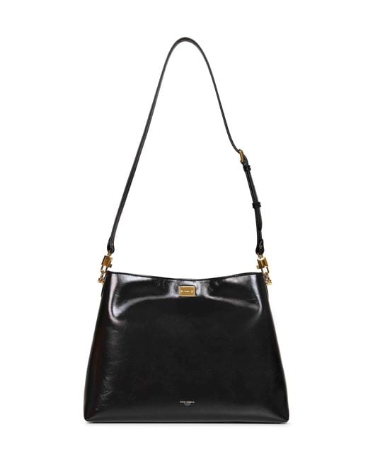 Dolce & Gabbana Black Vittoria Large Shoulder Bag