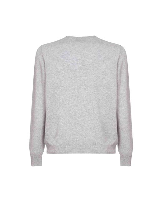 D 40 Gray Wool And Cashmere Blend Crewneck Sweater for men