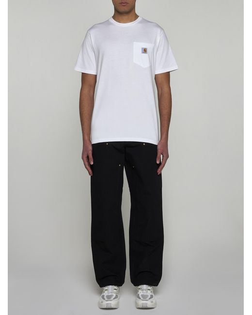 Carhartt White Chest-pocket Cotton T-shirt for men