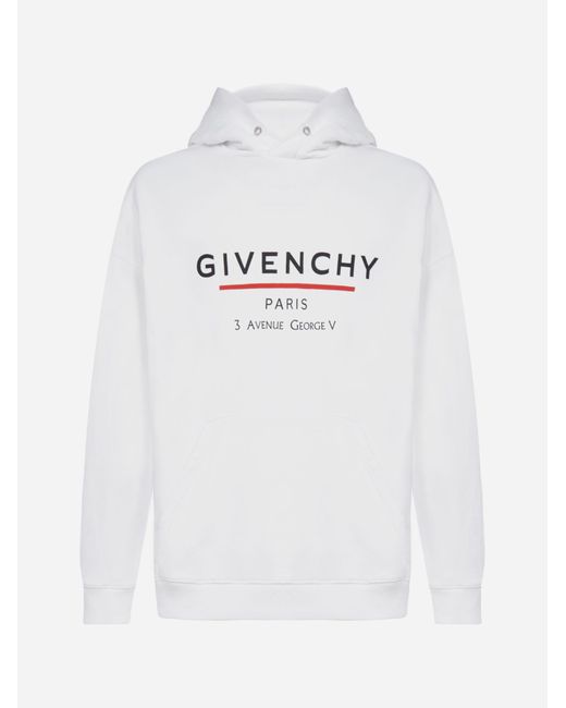 Givenchy White Logo Cotton Hoodie for men