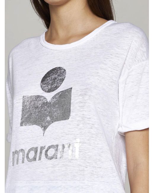 Isabel Marant White Koldi Linen T-shirt