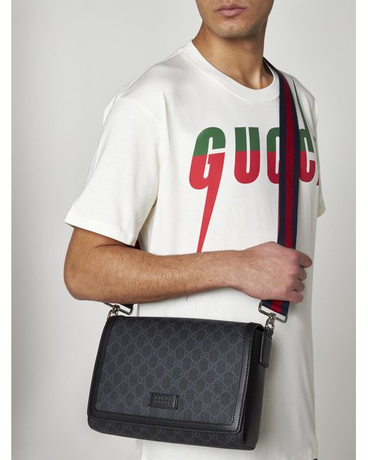 Gucci White GG Canvas Crossbody Bag for men